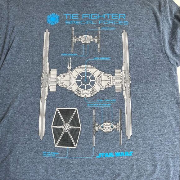 Star Wars Heather Blue Tie Fighter Special Forces Short Sleeve T Shirt Large - Picture 6 of 10